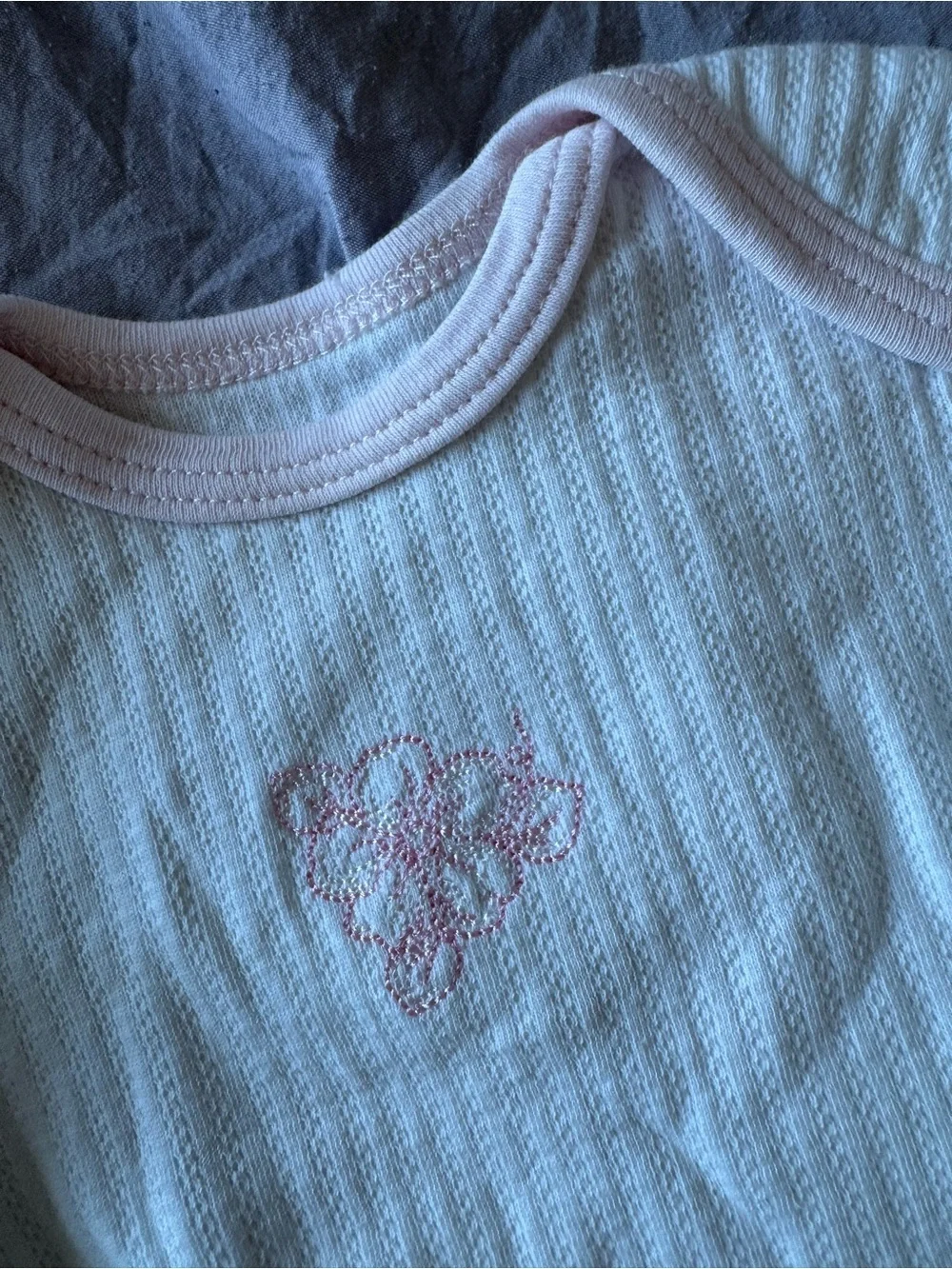 Little Me White Sleep Gown with Pink Trim